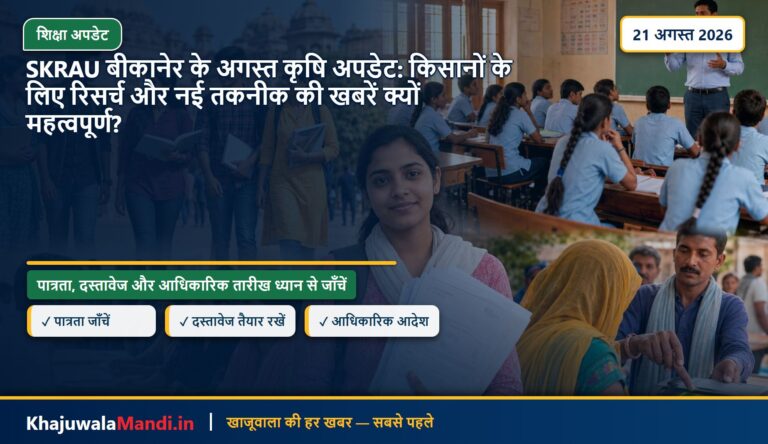SKRAU बीकानेर के अगस्त कृषि अपडेट: किसानों के लिए रिसर्च और नई तकनीक की खबरें क्यों महत्वपूर्ण?