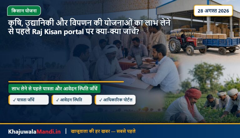 कृषि, उद्यानिकी और विपणन की योजनाओं का लाभ लेने से पहले Raj Kisan portal पर क्या-क्या जांचें?