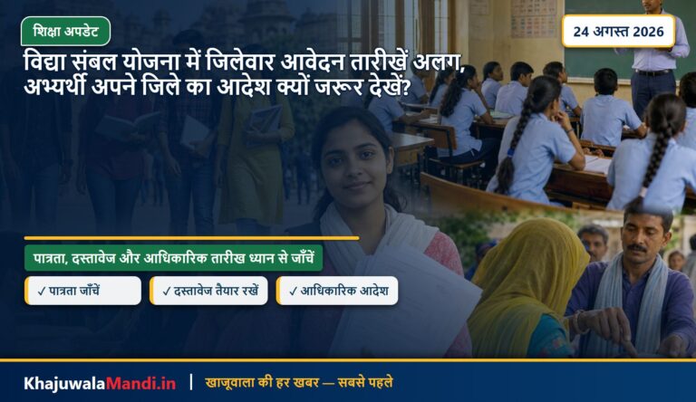 विद्या संबल योजना में जिलेवार आवेदन तारीखें अलग, अभ्यर्थी अपने जिले का आदेश क्यों जरूर देखें?