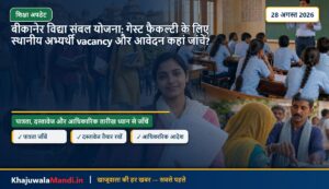बीकानेर विद्या संबल योजना: गेस्ट फैकल्टी के लिए स्थानीय अभ्यर्थी vacancy और आवेदन कहां जांचें?
