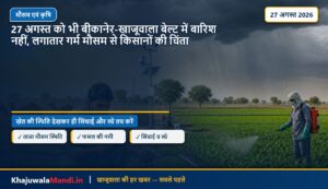 27 अगस्त को भी बीकानेर-खाजूवाला बेल्ट में बारिश नहीं, लगातार गर्म मौसम से किसानों की चिंता