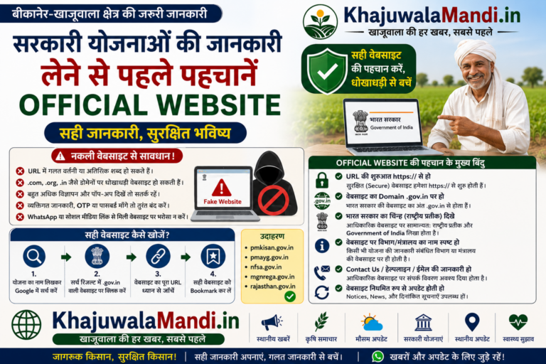 सरकारी योजना की आधिकारिक वेबसाइट पहचानने की जानकारी